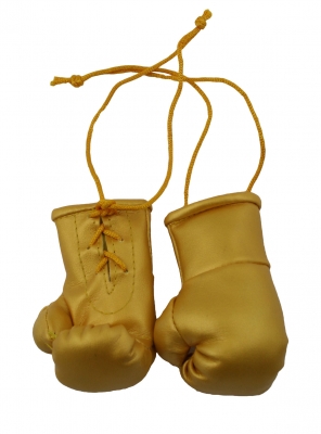 Mini Boxhandschuhe goldene Farbe
