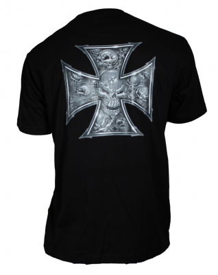 T-Shirt  Cross  Baumwolle schwarz Größe S bis 5XL