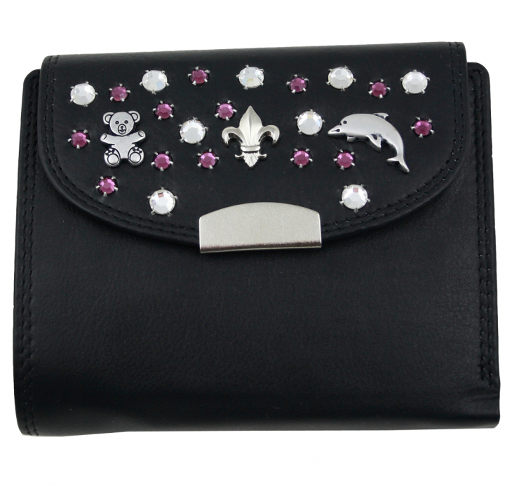 WESTERN-SPEICHER Geld Börse Portemonnaie Leder Strass  Swarovski Elements Bea 60